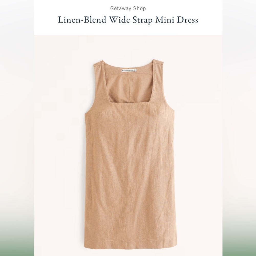 NWT Abercrombie Linen-Blend Wide Strap Mini Dress